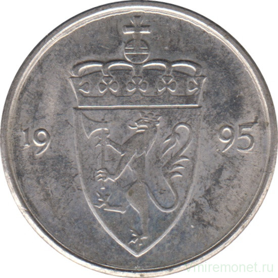 Монета. Норвегия. 50 эре 1995 год.
