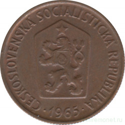 Монета. Чехословакия. 50 геллеров 1965 год.
