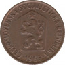 Монета. Чехословакия. 50 геллеров 1965 год. ав.