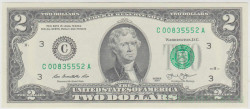 Банкнота. США. 2 доллара 2013 год. Серия C.