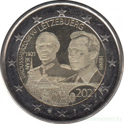 Монета. Люксембург. 2 евро 2021 год. 100 лет со дня рождения Великого Герцога Жана. Фотоподобный чекан.