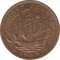 Монета. Великобритания. 1/2 пенни 1965 год.