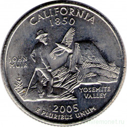 Монета. США. 25 центов 2005 год. Штат № 31 Калифорния. Монетный двор D.
