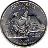  Монета. США. 25 центов 2005 год. Штат № 31 Калифорния.