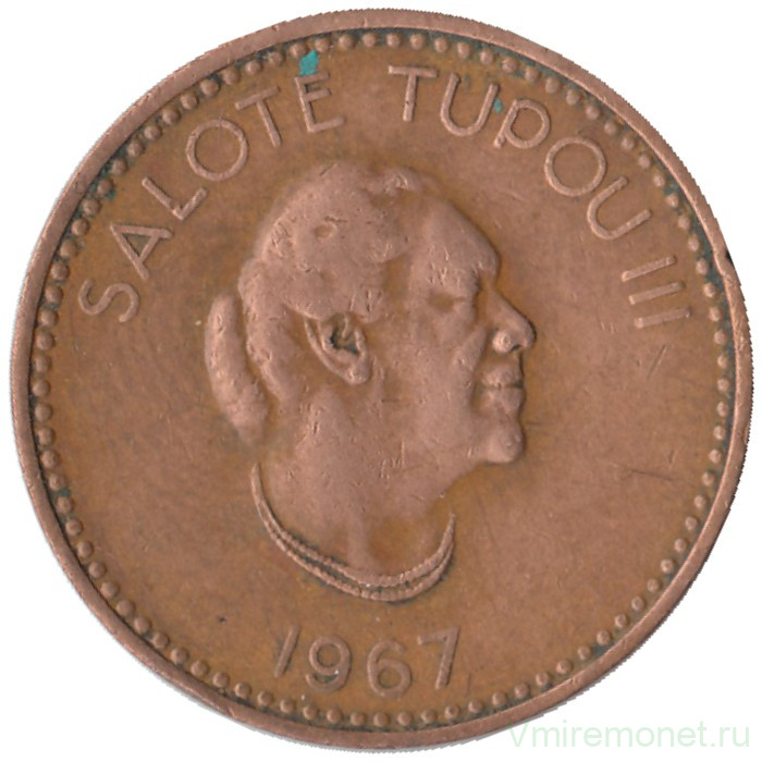 Монета. Тонга. 2 сенити 1967 год.