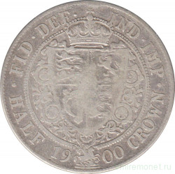 Монета. Великобритания. 1/2 кроны (2.5 шиллинга) 1900 год.