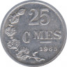Монета. Люксембург. 25 сантимов 1965 год. ав.