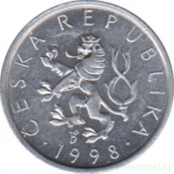 Монета. Чехия. 10 геллеров 1998 год.