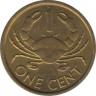Монета. Сейшельские острова. 1 цент 1997 год. ав.