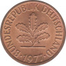  Монета. ФРГ. 2 пфеннига 1977 год. Монетный двор - Карлсруэ (G). ав.