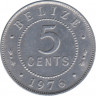 Монета. Белиз. 5 центов 1976 год. Алюминий. ав.