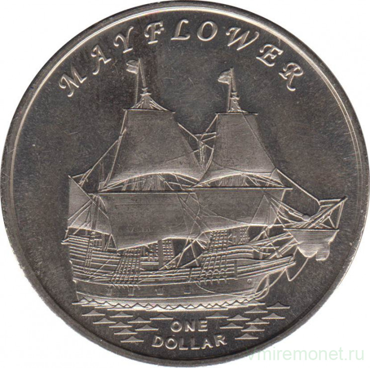 Монета. Острова Гилберта (Кирибати). 1 доллар 2014 год. "Мэйфлауэр".