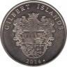 Монета. Острова Гилберта (Кирибати). 1 доллар 2014 год. "Мэйфлауэр". рев.