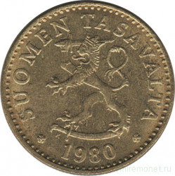 Монета. Финляндия. 20 пенни 1980 год.