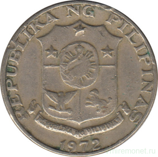 Монета. Филиппины. 25 сентимо 1972 год.