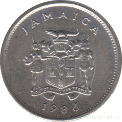 Монета. Ямайка. 5 центов 1986 год.