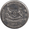 Монета. Сингапур. 20 центов 2011 год. ав.