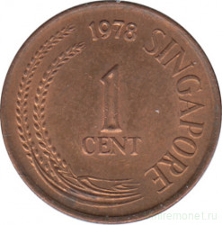 Монета. Сингапур. 1 цент 1978 год.