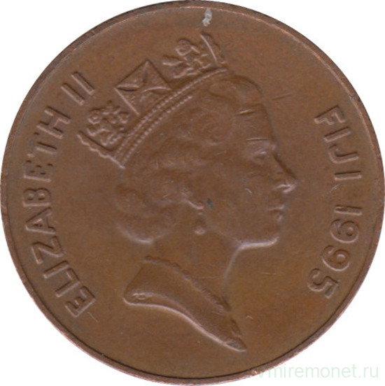 Монета. Фиджи. 2 цента 1995 год.