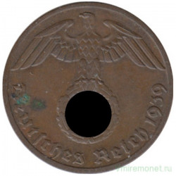 Монета. Германия. Третий Рейх. 1 рейхспфенниг 1939 год. Монетный двор - Мюльденхаттен (E).
