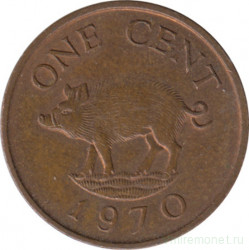 Монета. Бермудские острова. 1 цент 1970 год.