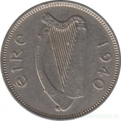 Монета. Ирландия. 6 пенсов 1940 год.