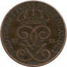 Монета. Швеция. 2 эре 1913 год. ав