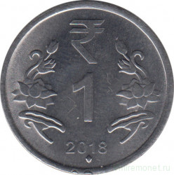 Монета. Индия. 1 рупия 2018 год.
