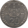 Монета. Португалия. 20 эскудо 1999 год. ав.