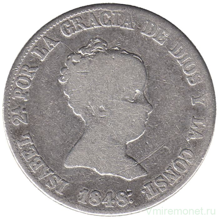 Монета. Испания. 4 реала 1848 год.