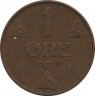  Монета. Норвегия. 1 эре 1935 год. ав.