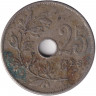 Монета. Бельгия. 25 сантимов 1909 год. BELGIQUE.