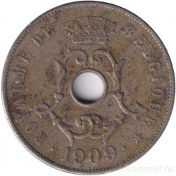 Монета. Бельгия. 25 сантимов 1909 год. BELGIQUE.