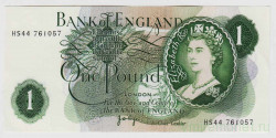 Банкнота. Великобритания. 1 фунт 1960 - 1977 года. Тип 374b.