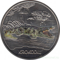Монета. Австрия. 3 евро 2017 год. Крокодил.