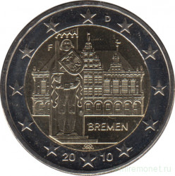 Монета. Германия. 2 евро 2010 год. Бремен (F).