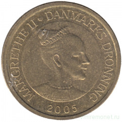 Монета. Дания. 10 крон 2005 год.