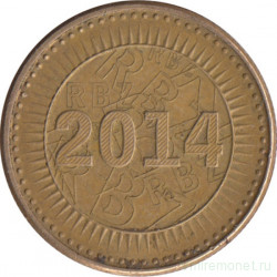 Монета. Зимбабве. 10 центов 2014 год.