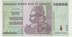 Банкнота. Зимбабве. 50000000000000 долларов 2008 год.