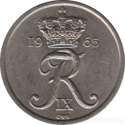 Монета. Дания. 25 эре 1965 год.