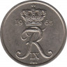  Монета. Дания. 25 эре 1965 год. ав.