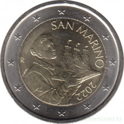 Монета. Сан-Марино. 2 евро 2022 год.