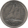 Монета. Канада. 10 центов 1986 год. ав.