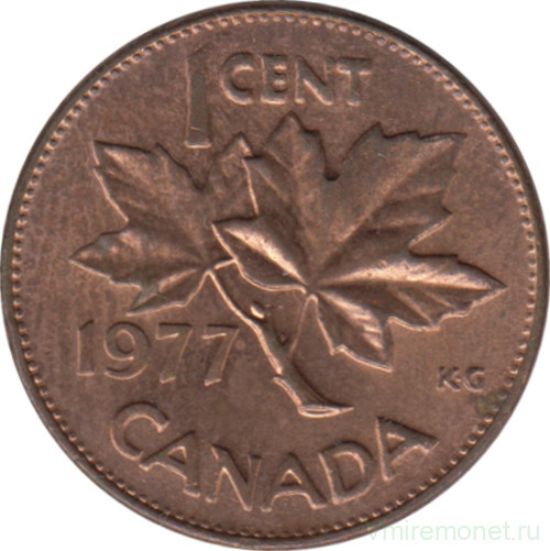 Монета. Канада. 1 цент 1977 год.