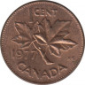 Монета. Канада. 1 цент 1977 год. ав.