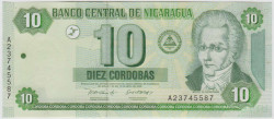 Банкнота. Никарагуа. 10 кордоб 2002 год. Тип 191.