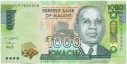 Банкнота. Малави. 1000 квачей 2024 год. Тип 67b(6).