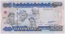 Банкнота. Нигерия. 50 найр 2001 год. Тип 27d.