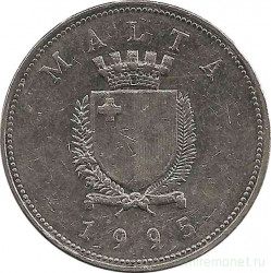 Монета. Мальта. 1 лира 1995 год.