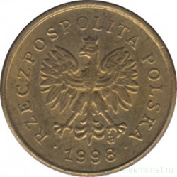 Монета. Польша. 1 грош 1998 год.